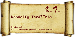 Kendeffy Terézia névjegykártya
