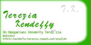 terezia kendeffy business card